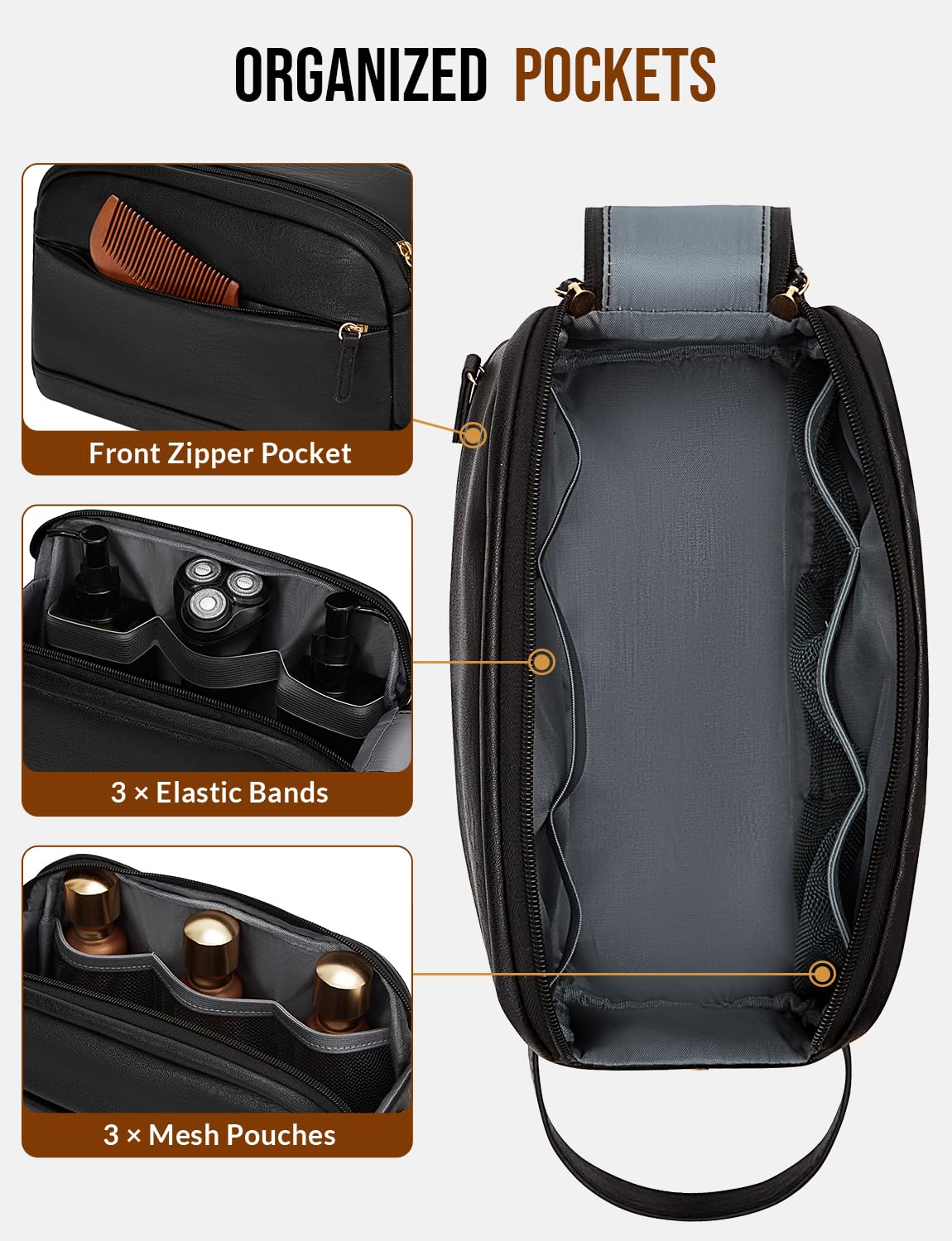 texture cuir PU de la trousse Celvetch et finition robuste