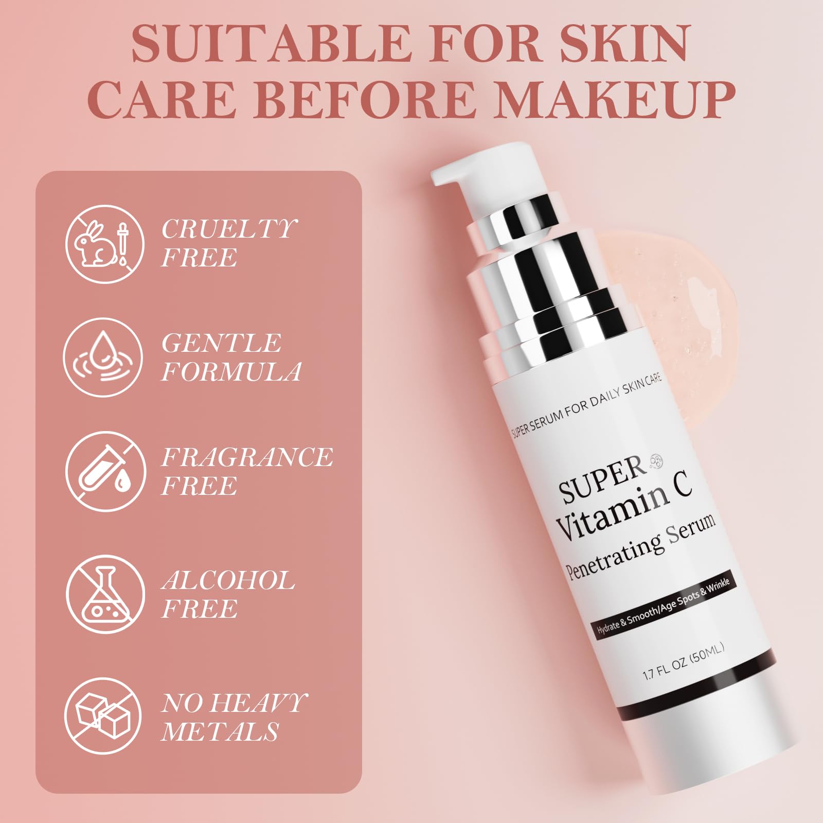 Sérum CEMSAZORL vitamine C et acide hyaluronique, texture légère