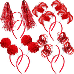 Serre-tête Censen pompon rouge, accessoire festif tendance pour célébrations.