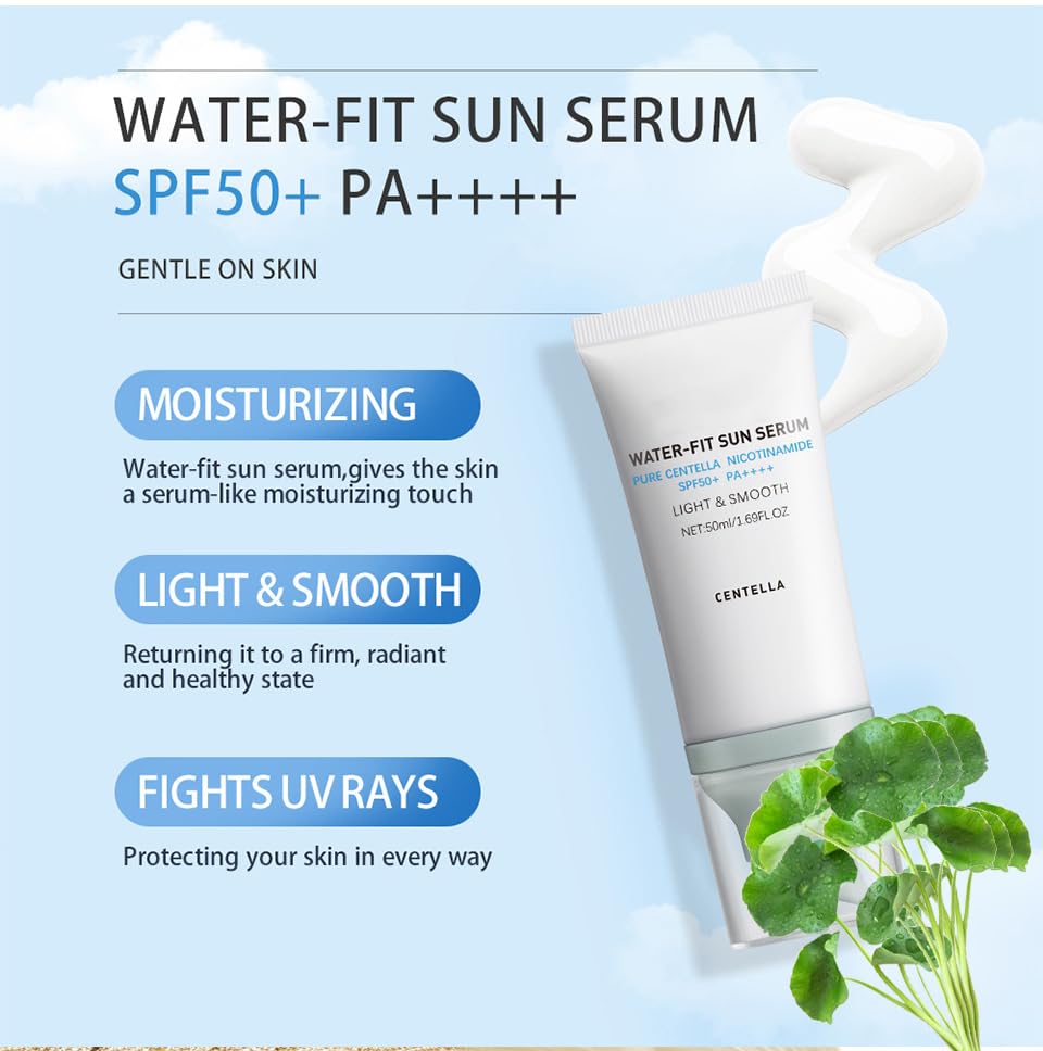 Absorption rapide de l'écran solaire Centella sur le visage.