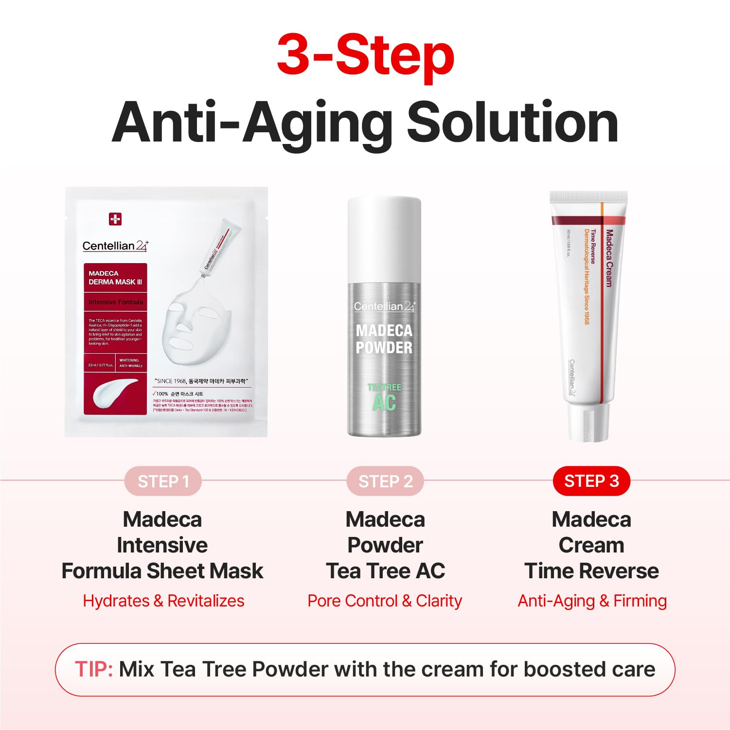 Rituel matin et soir avec CENTELLIAN 24 Madeca Cream Time Reverse.