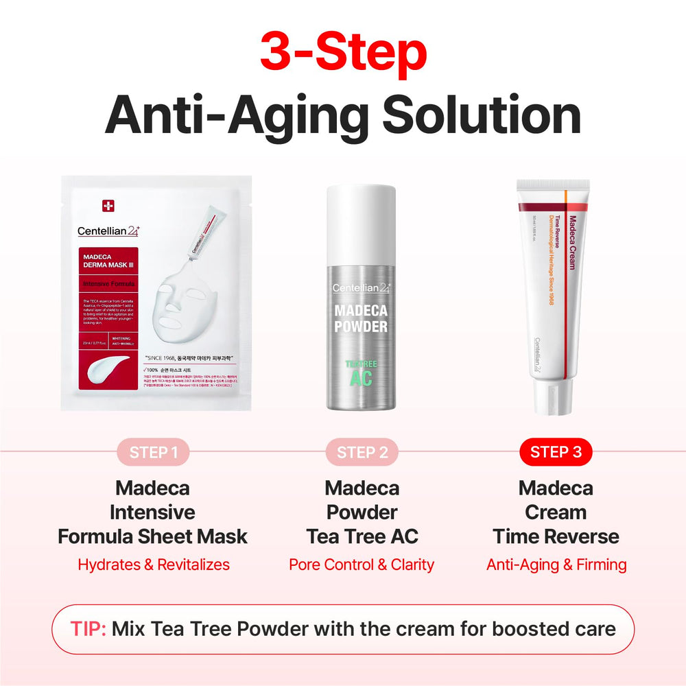 Rituel matin et soir avec CENTELLIAN 24 Madeca Cream Time Reverse.
