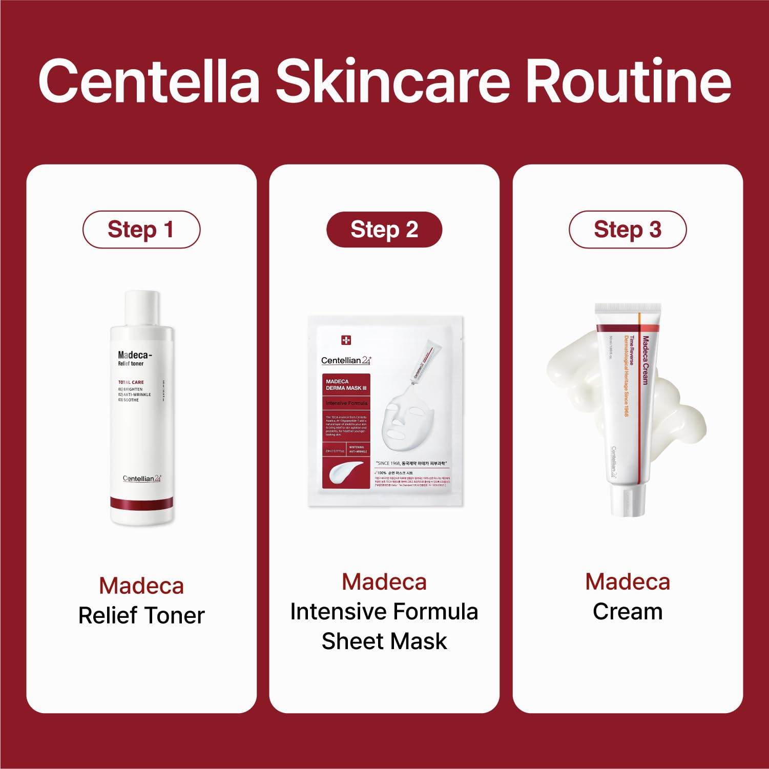Sérénité peau CENTELLIAN 24 Madeca Derma Mask après utilisation