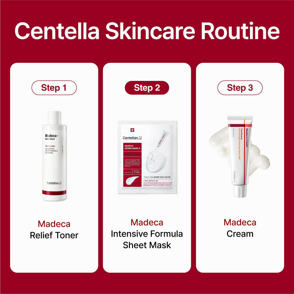 Sérénité peau CENTELLIAN 24 Madeca Derma Mask après utilisation