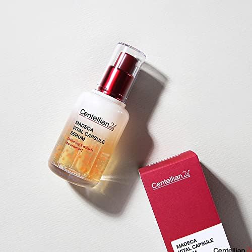 Routine quotidienne avec CENTELLIAN 24 Vital Capsule Serum dans un cadre soigné.