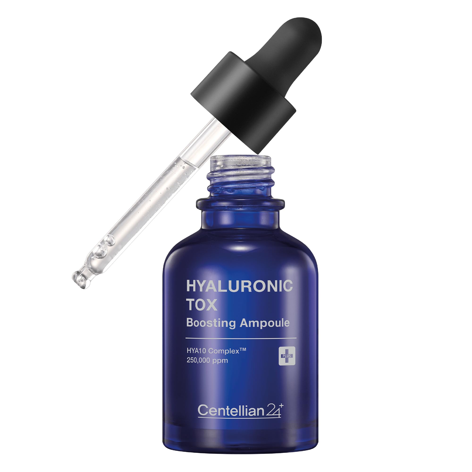 Centellian24 ampoule hyaluronique tox booste, bouteille prête à une hydratation en profondeur.