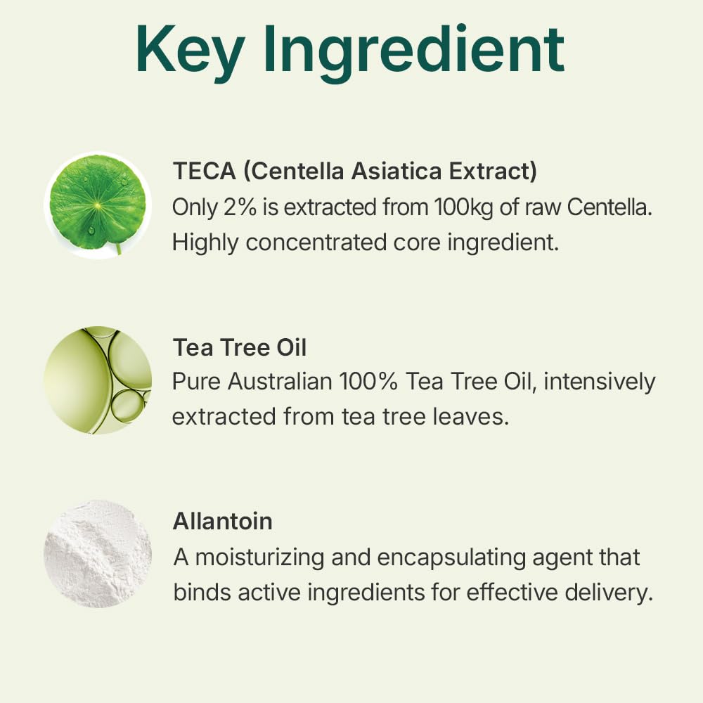 Ingrédients clés arbre à thé australien TECA et Allantoïne hydratante