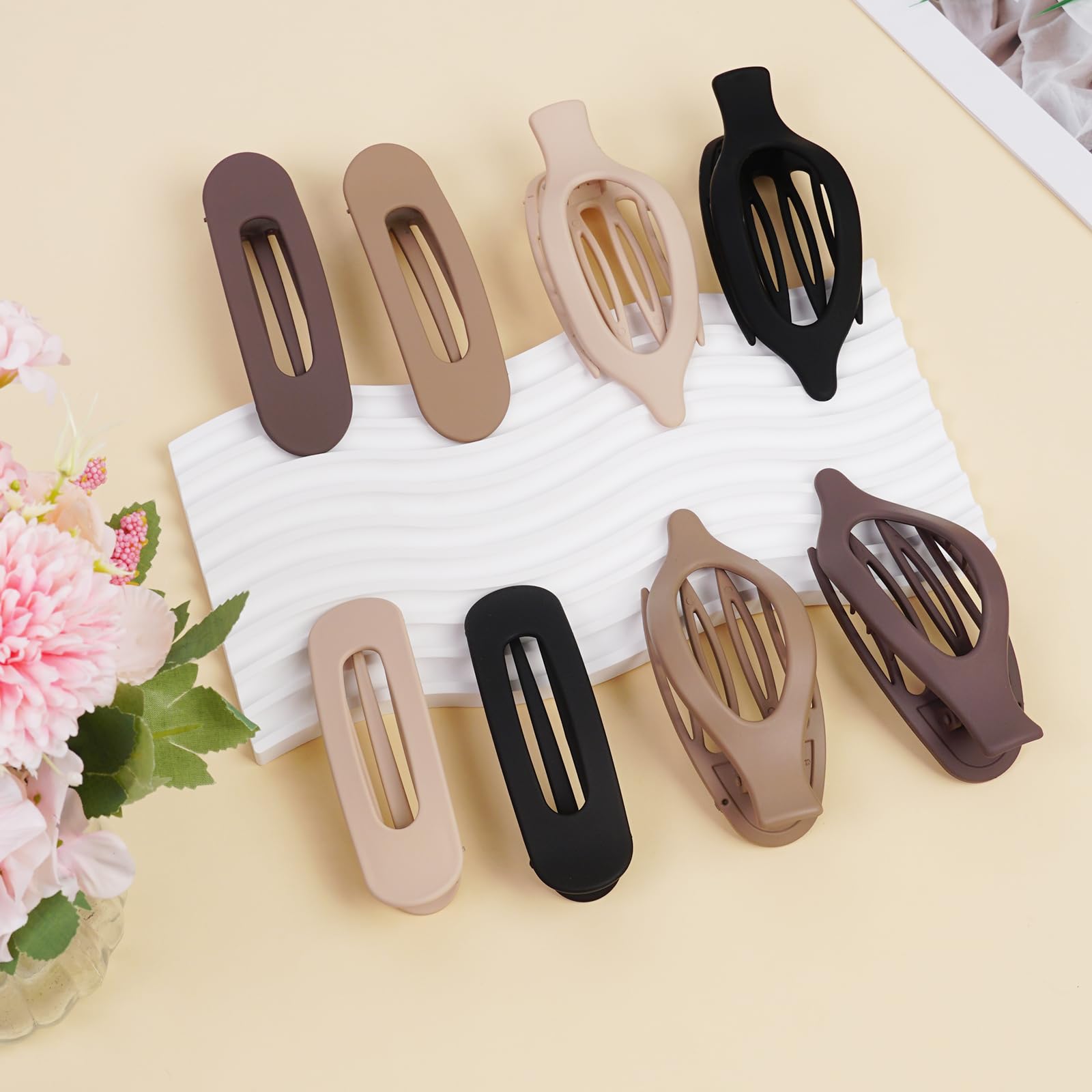 CENTSTAR pinces-cheveux flat-barrette noir, finition matte moderne