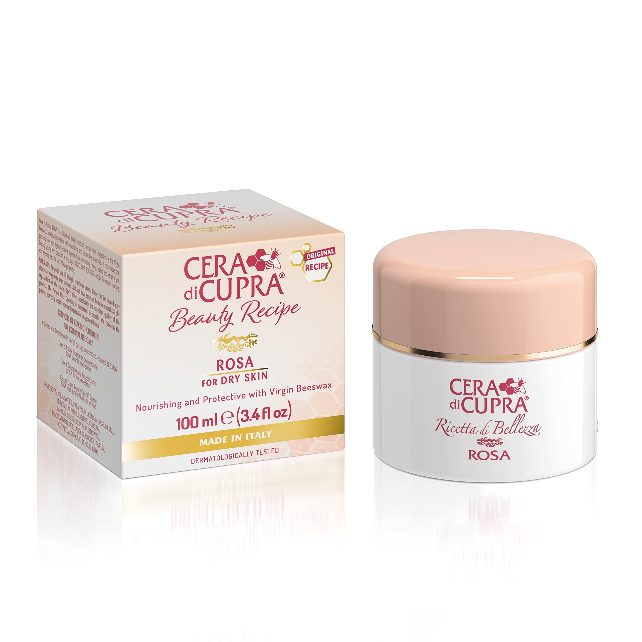 Cera di Cupra Rosa Crème Visage dans sa bouteille, hydratation durable.