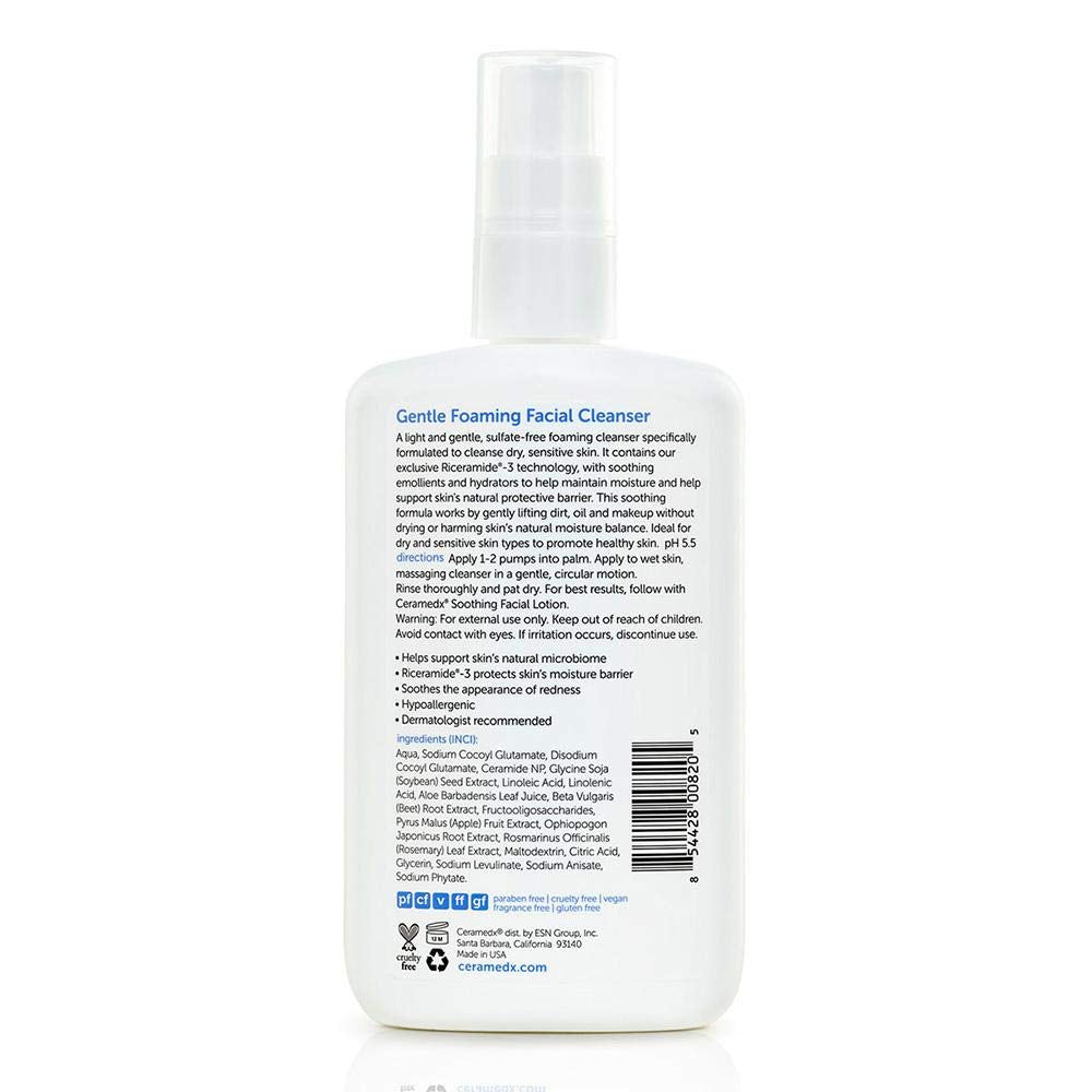 Ceramedx: mousse cremeuse, texture riche facilitant le nettoyage en douceur.