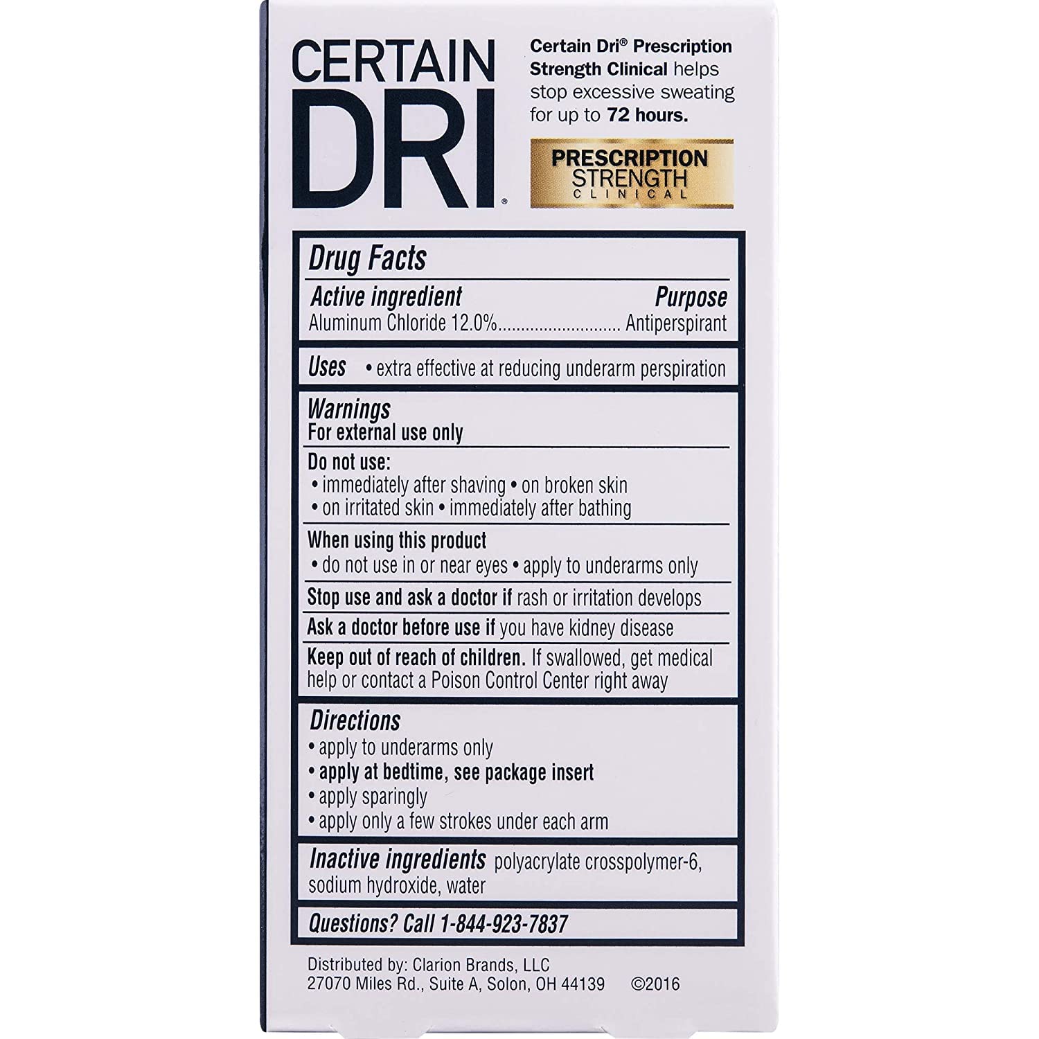 Certain Dri pack deux roll-ons, économie et protection continue