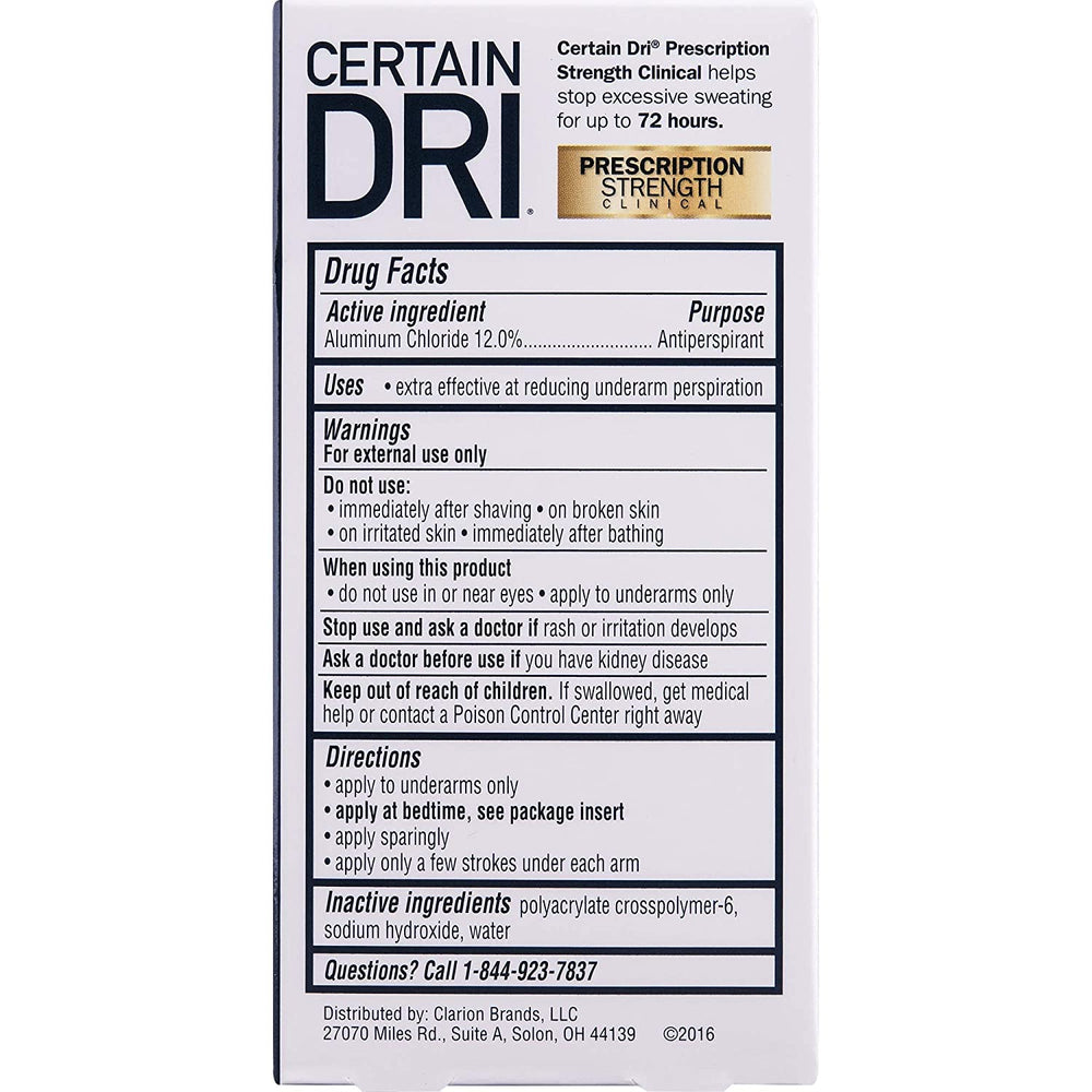 Certain Dri pack deux roll-ons, économie et protection continue
