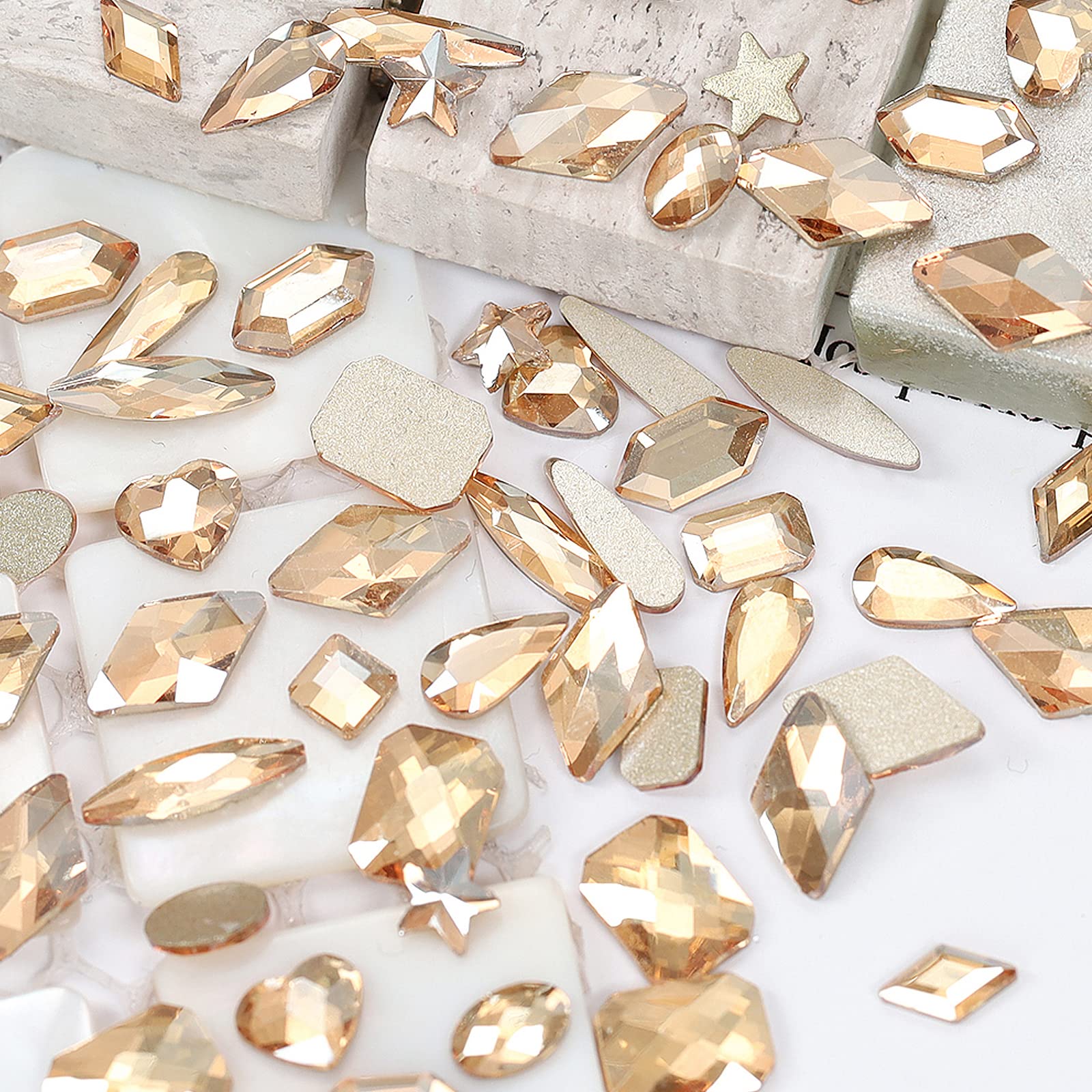 CESUSME rhinestones champagne doré, 12 formes kawaii pour décor créatif.