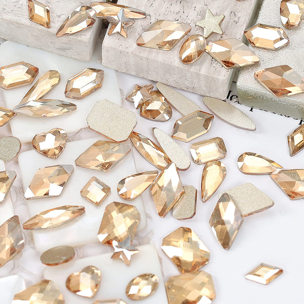 CESUSME rhinestones champagne doré, 12 formes kawaii pour décor créatif.