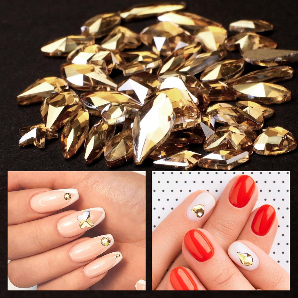 CESUSME rhinestones champagne doré décor bijoux et vetements, éclat discret.