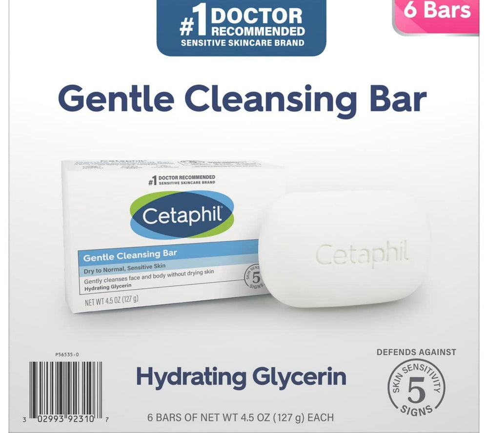 Cetaphil barre-nettoyante-douce-peau-seche: hydratation durable au quotidien.