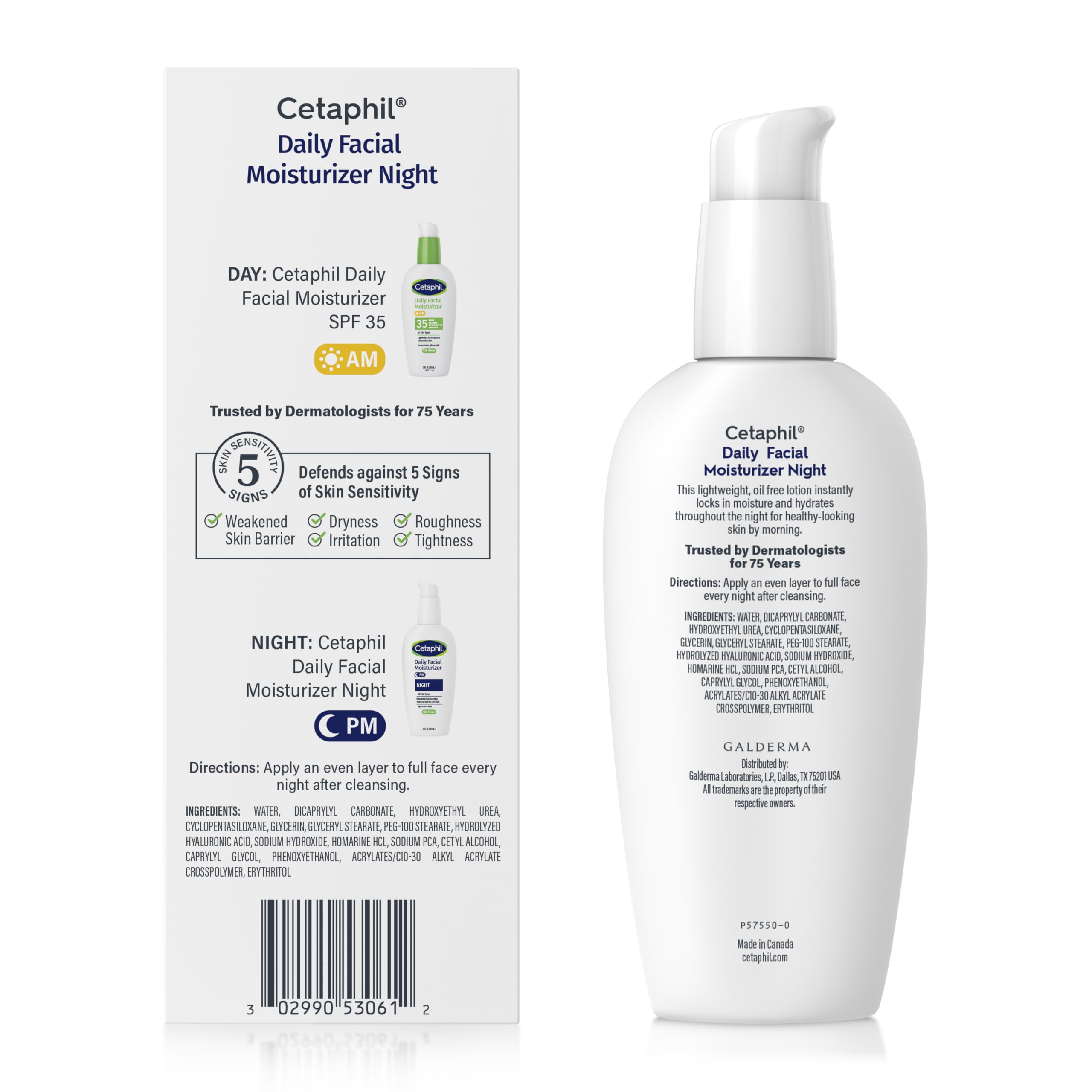 Bouteille Cetaphil Nuit 3oz prête pour votre rituel hydratant.