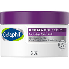 Cetaphil DermaControl Masque Argile Bentonite purifie les pores et diminue l’excès de sébum.