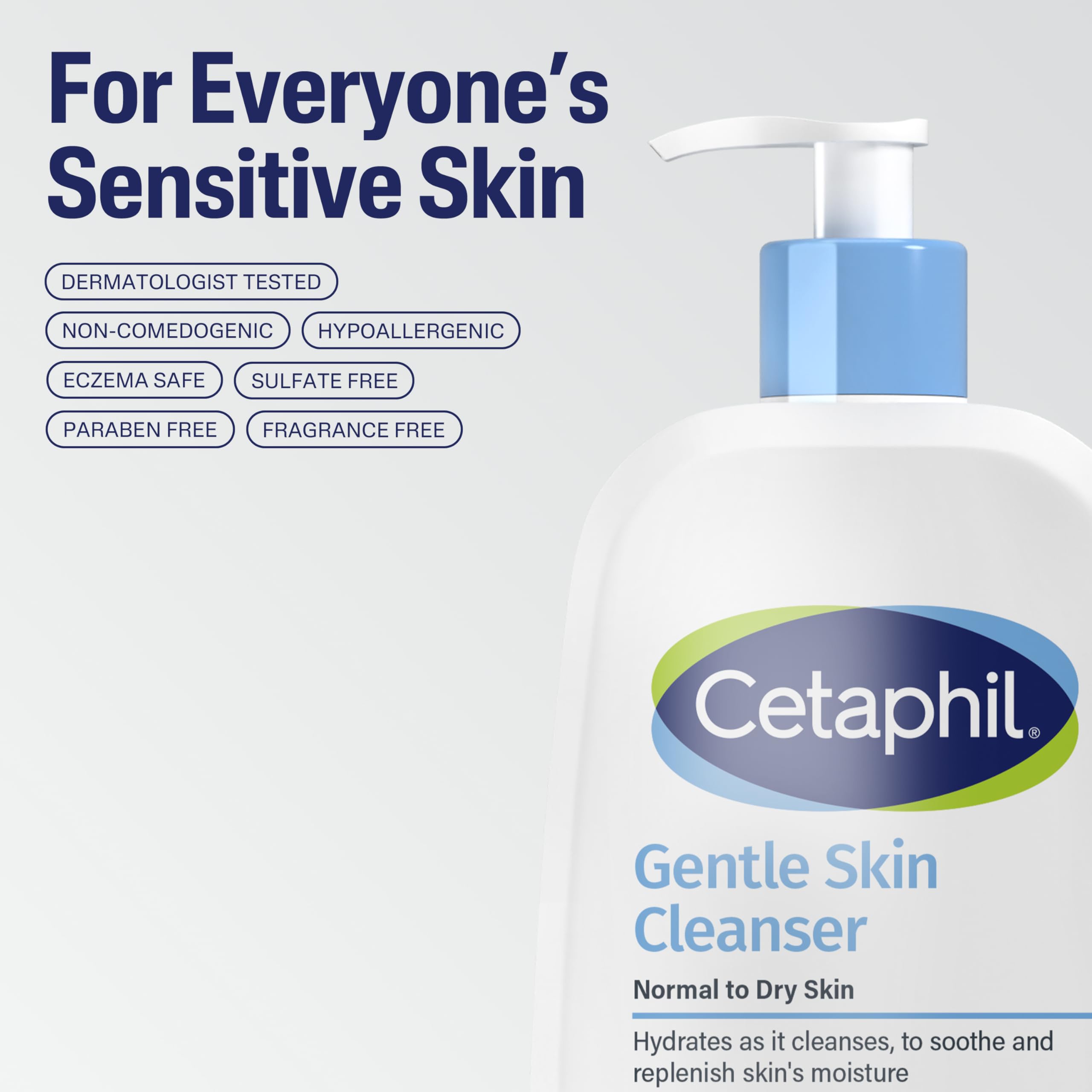 Dermatologues recommandent Cetaphil pour soins du visage en douceur.