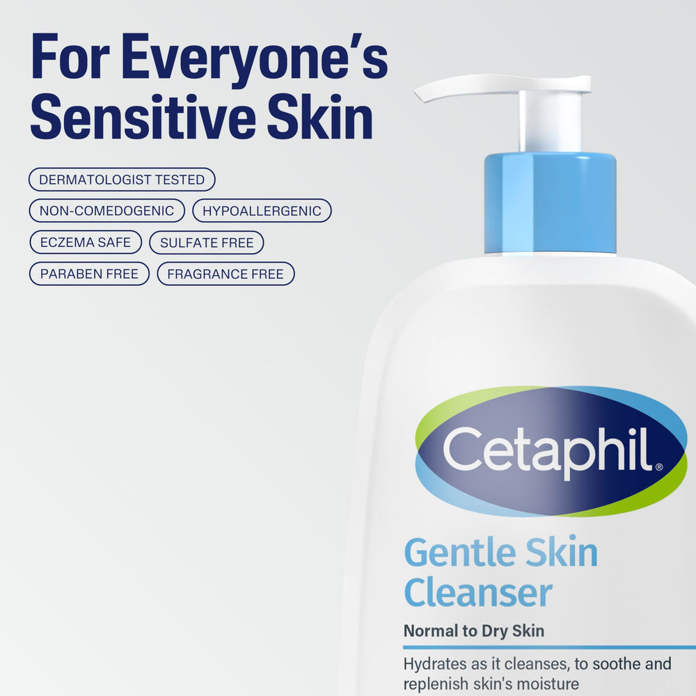 Dermatologues recommandent Cetaphil pour soins du visage en douceur.