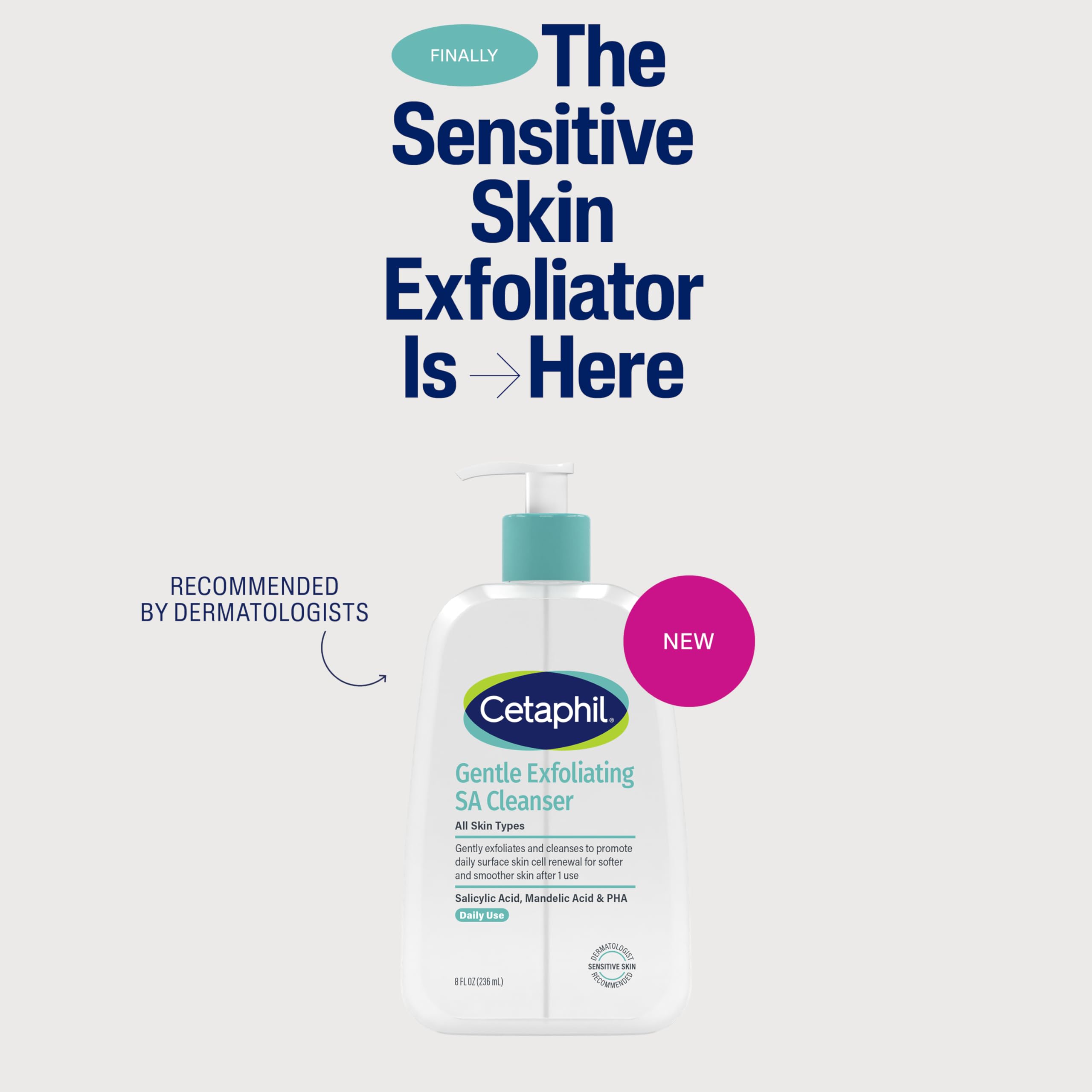 Exfoliation douce Cetaphil avec acides – peau affinée et teint plus homogène
