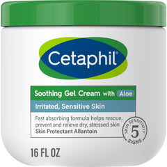 Bouteille Cetaphil Gel-Crème Apaisant Aloe, hydratation rapide pour peau sensible.