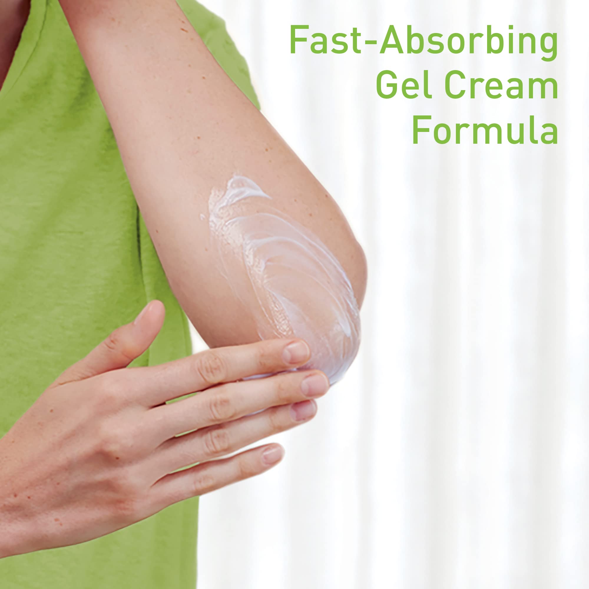 Texture gel-crème légère de Cetaphil, absorption rapide sans fini gras.