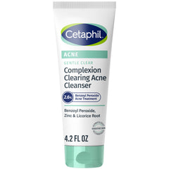 Cetaphil Gentle Clear montre le tube en gros plan témoignant d'une action douce contre l'acné.