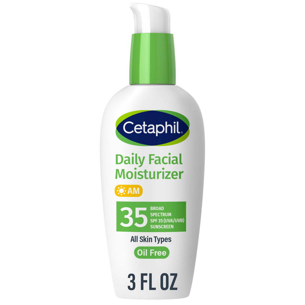 Cetaphil hydratant visage SPF35 – bouteille avec pompe, hydratation douce et protection solaire.