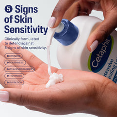 Application facile de Cetaphil, lotion ceramides sur les mains