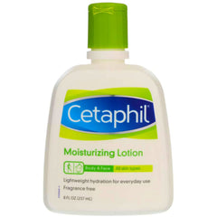 Texture légère de la lotion Cetaphil offrant absorption rapide.