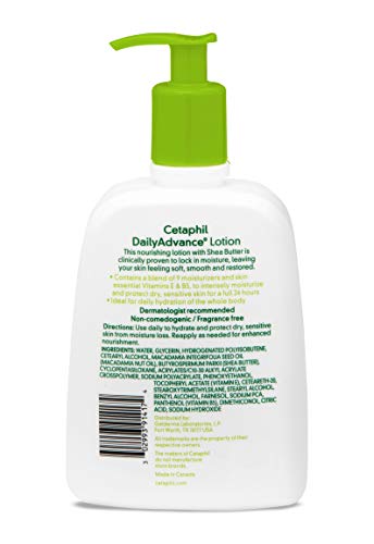 Texture Cetaphil pour peaux sensibles: hydratation longue durée et douceur.
