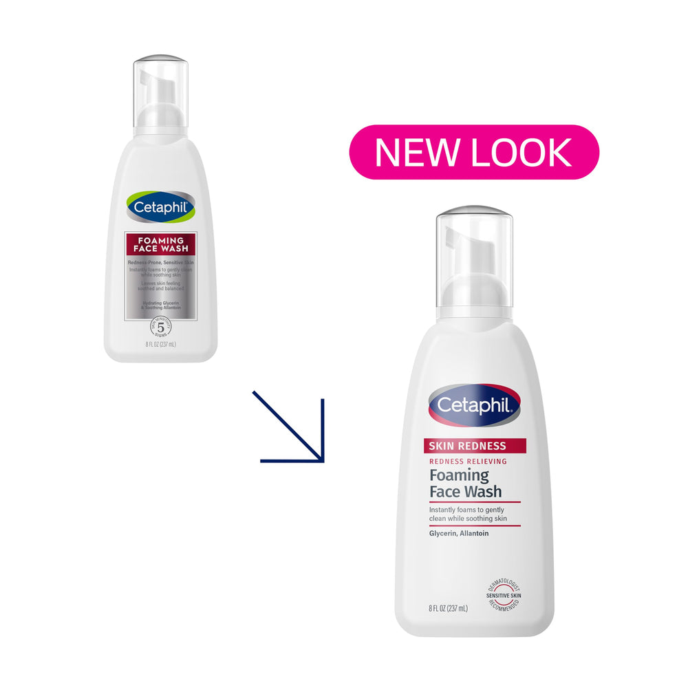 Cetaphil mousse nettoyante, texture riche, convient à la peau sensible sans tiraillement.
