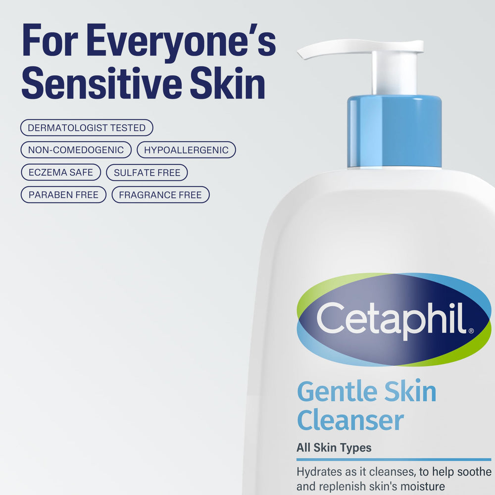 Cetaphil, pompe-doseur pratique pour doser sans gaspillage.