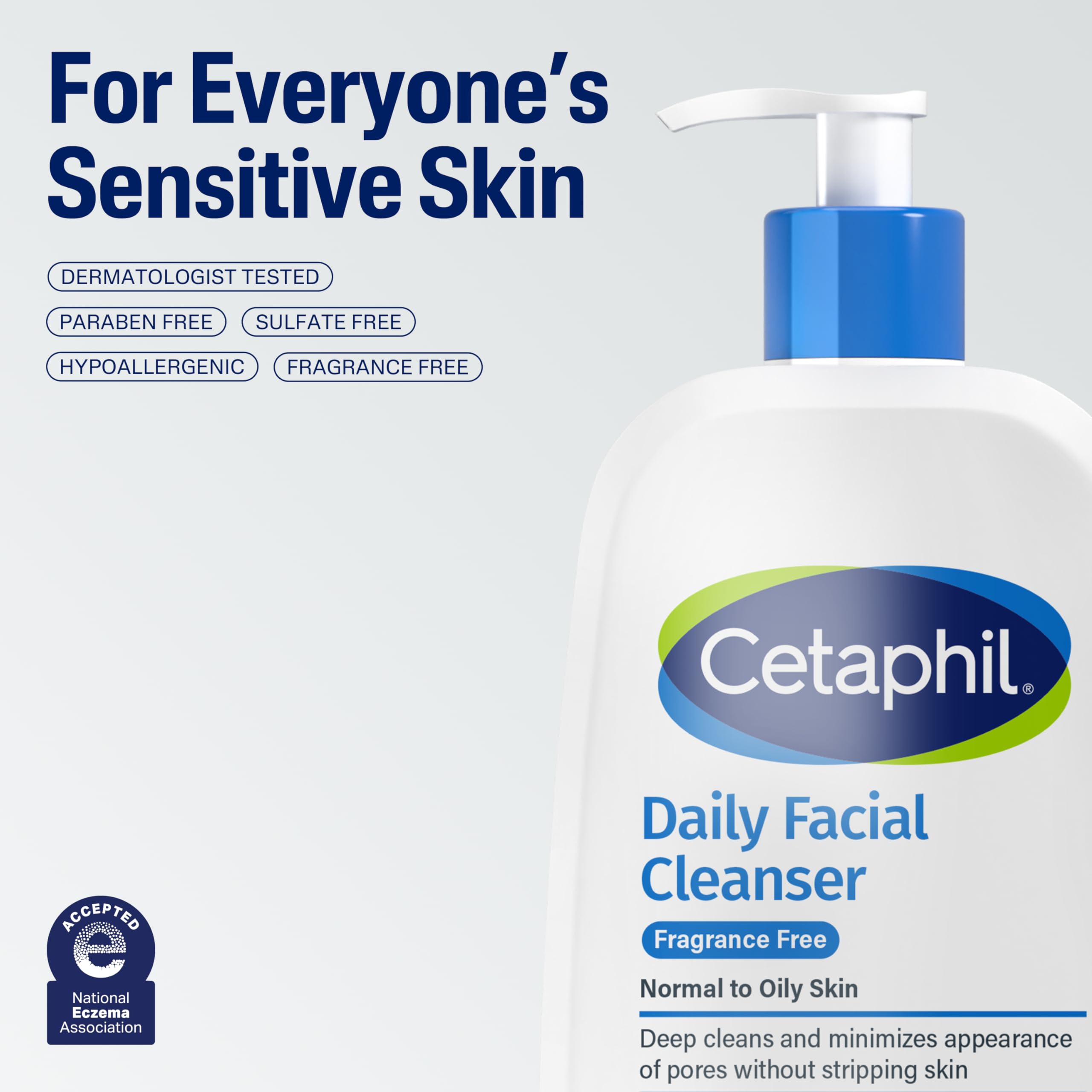 Cetaphil recommandé par dermatologues pour les peaux sensibles et réactives.