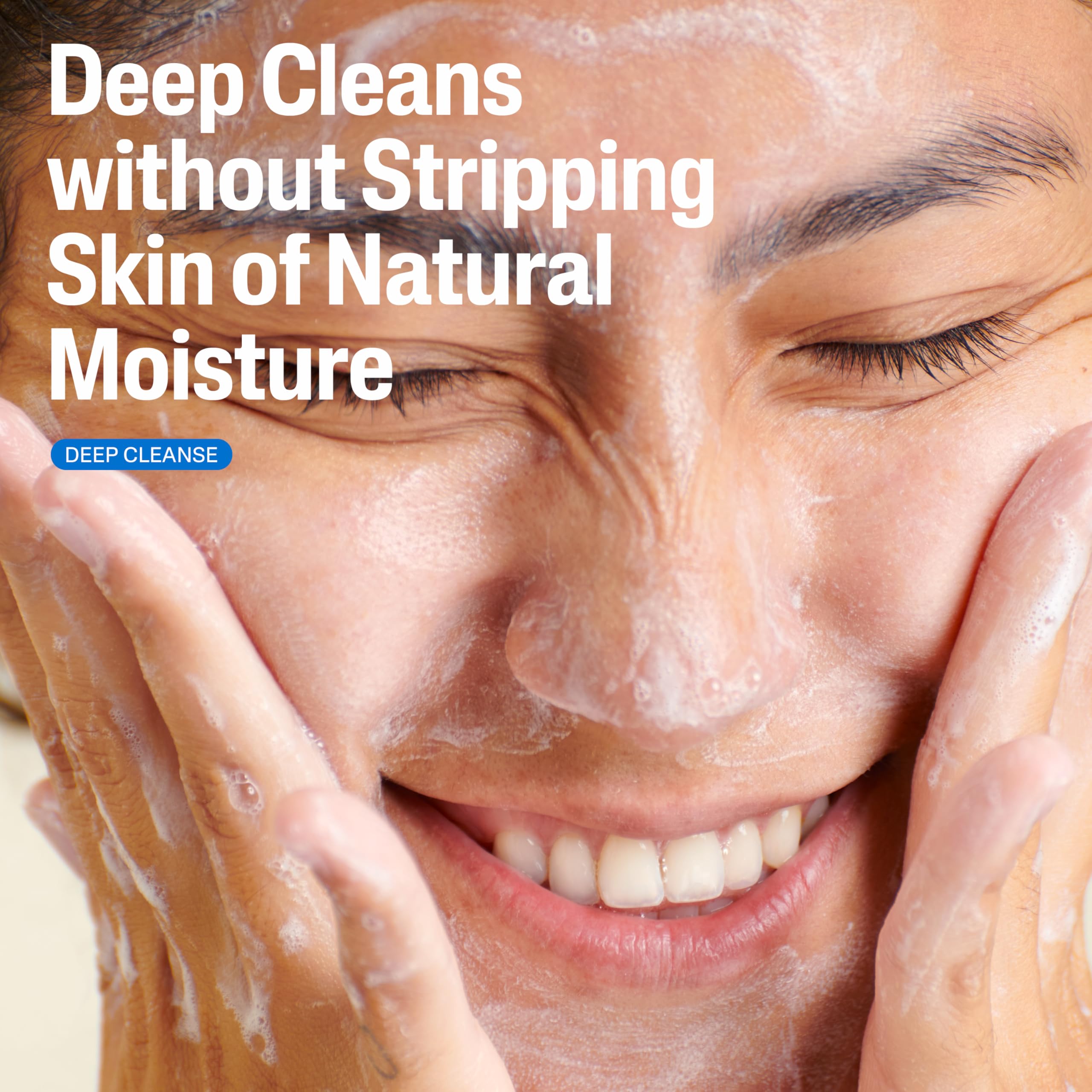 Cetaphil réduction des pores, peau visiblement plus nette après nettoyage.