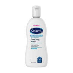 Cetaphil RestoraDerm gel douche : bouteille et hydratation rapide pour peau sèche.