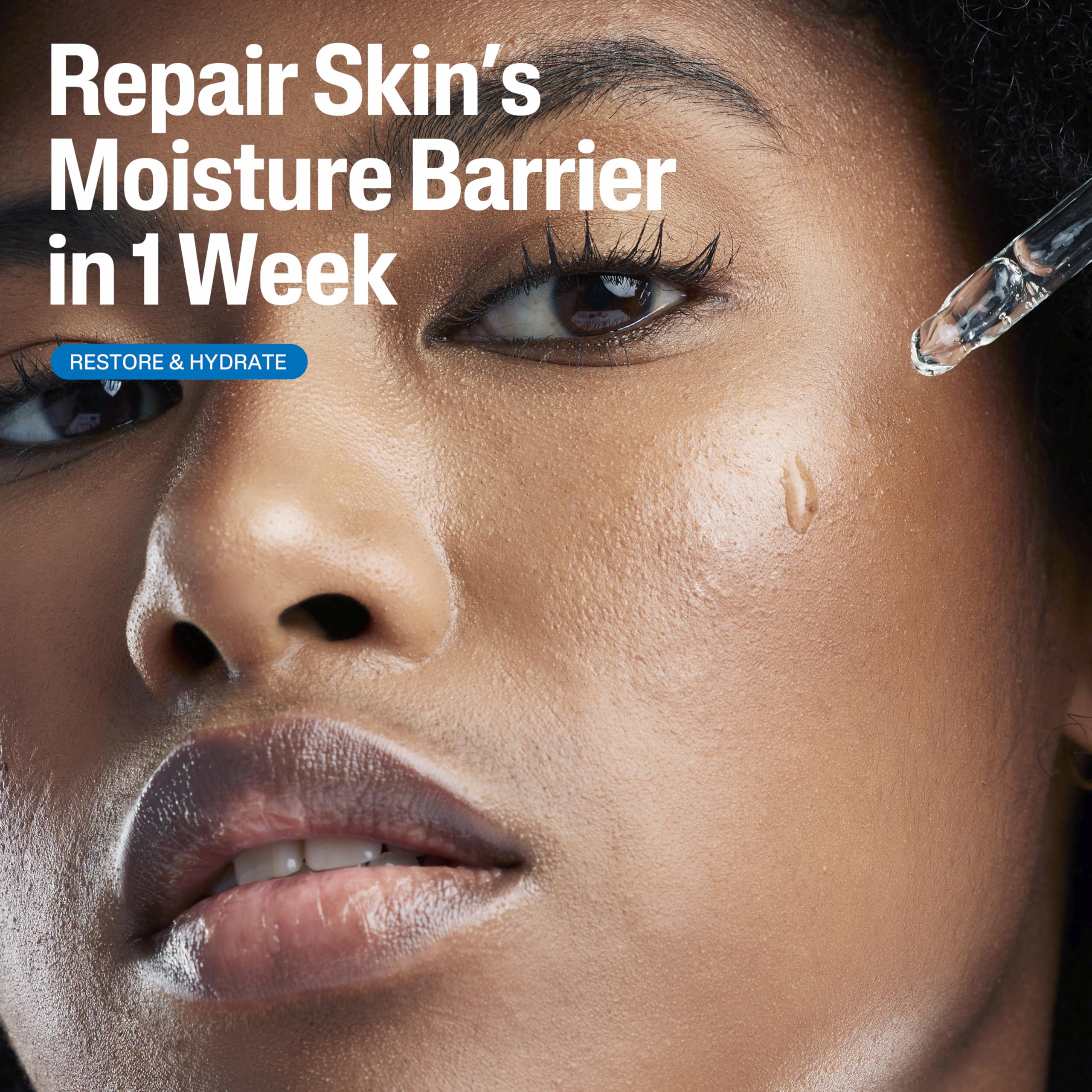 Application douce du Sérum Ceramide Cetaphil sur peau sensible, apaise et protège.