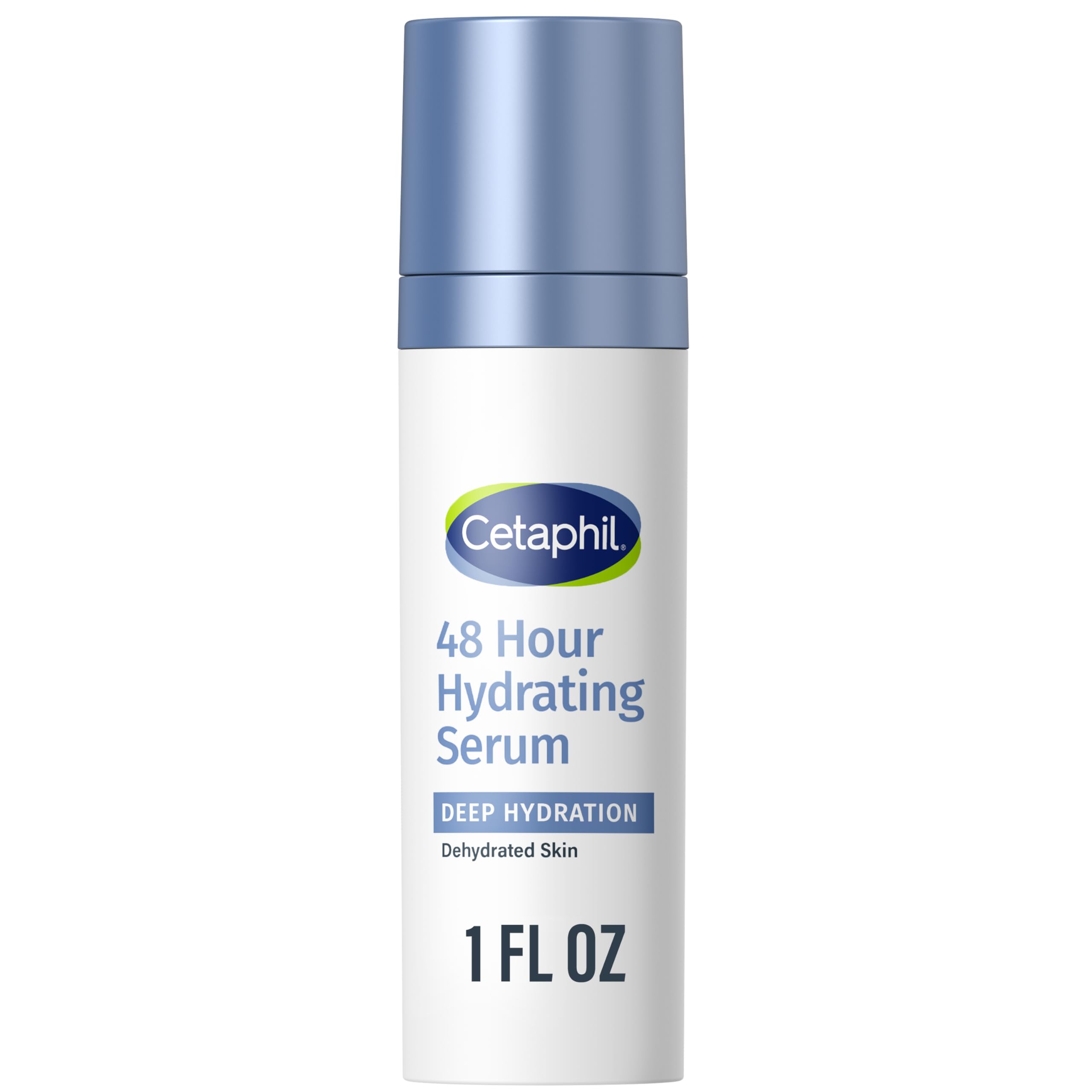 Sérum Cetaphil dans une bouteille, hydratation profonde sur 48 heures.
