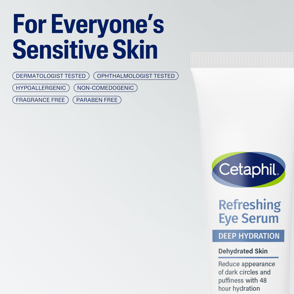 Sérum yeux Cetaphil sans parfum et non comédogène.