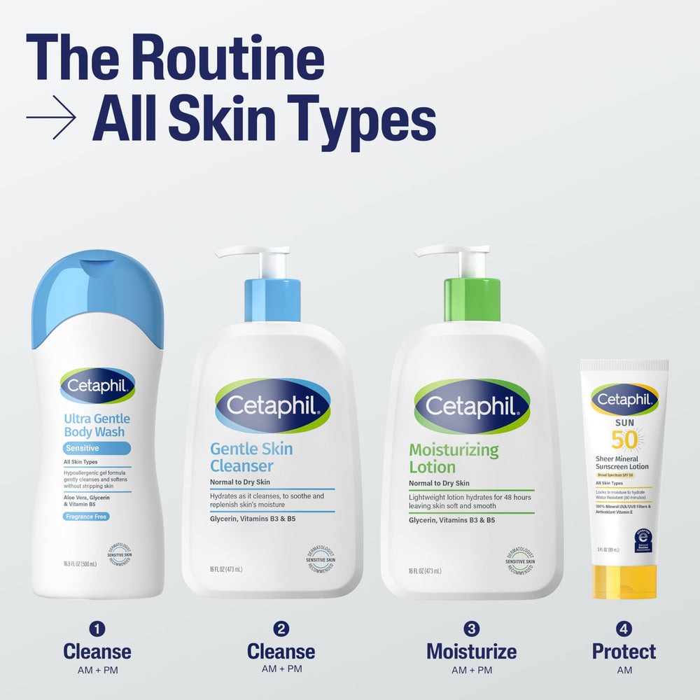 Cetaphil Sheer Mineral Sunscreen SPF 50 delivers a non-greasy finish without white cast.