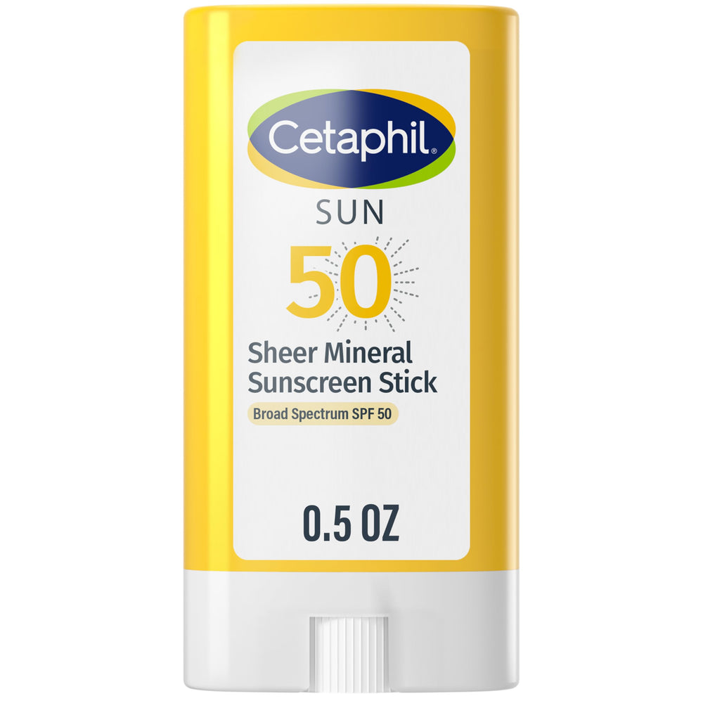 Stick solaire minéral Cetaphil pour visage et corps, protection légère au quotidien.