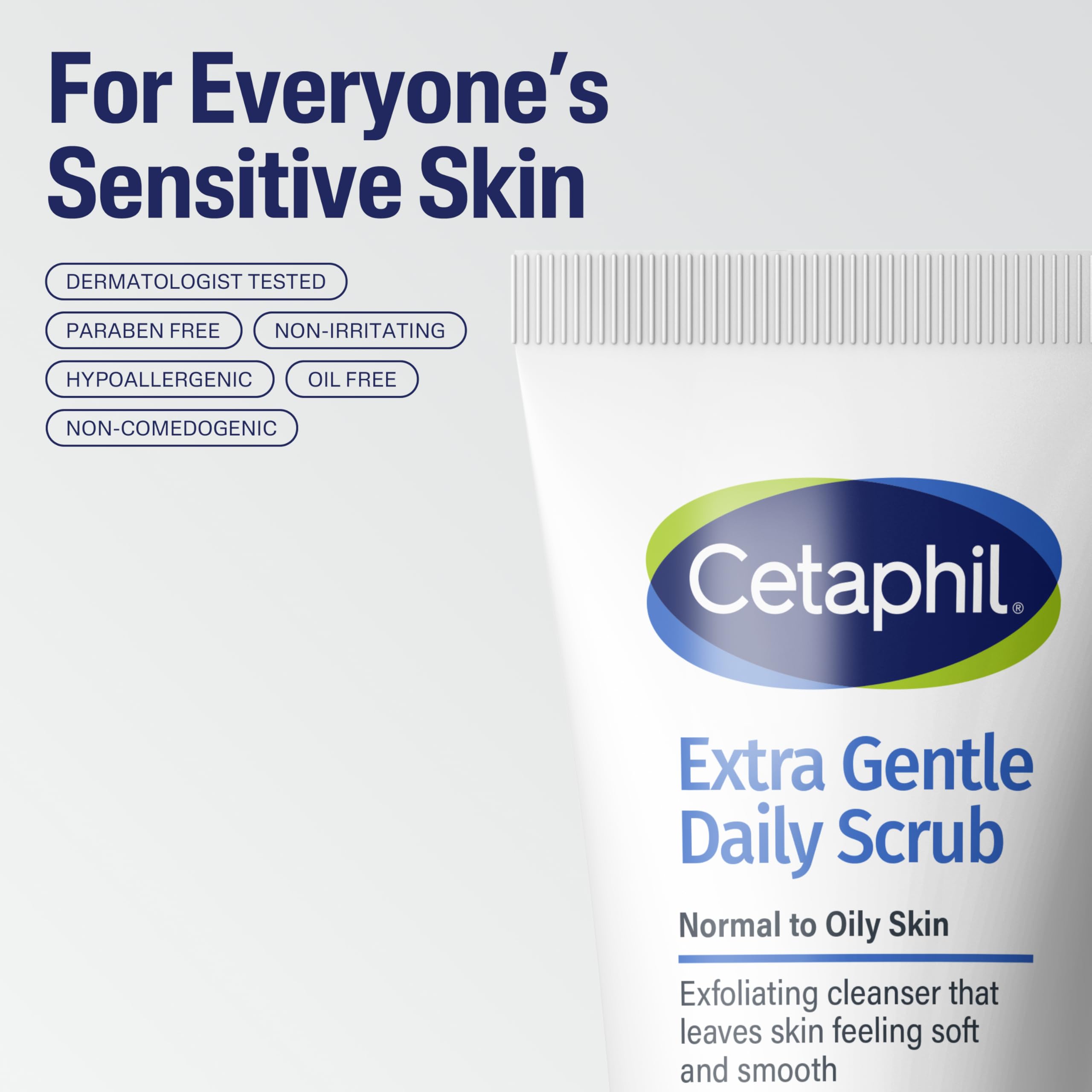 Formule Cetaphil testée dermatologiquement pour peaux sensibles.