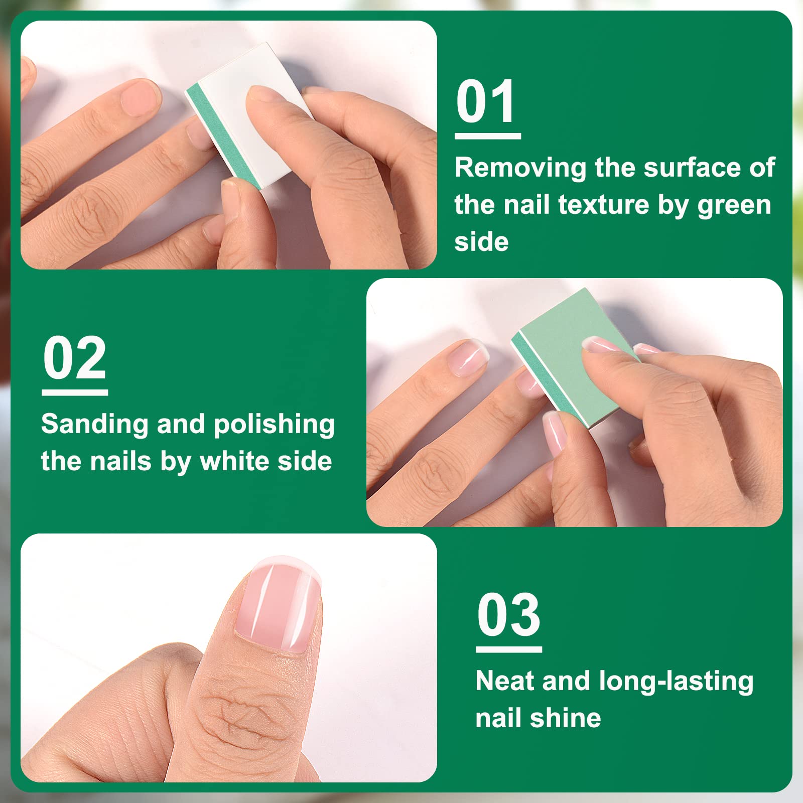 Face blanche du buffer sur ongle pour 4000 grains, brillance élevée