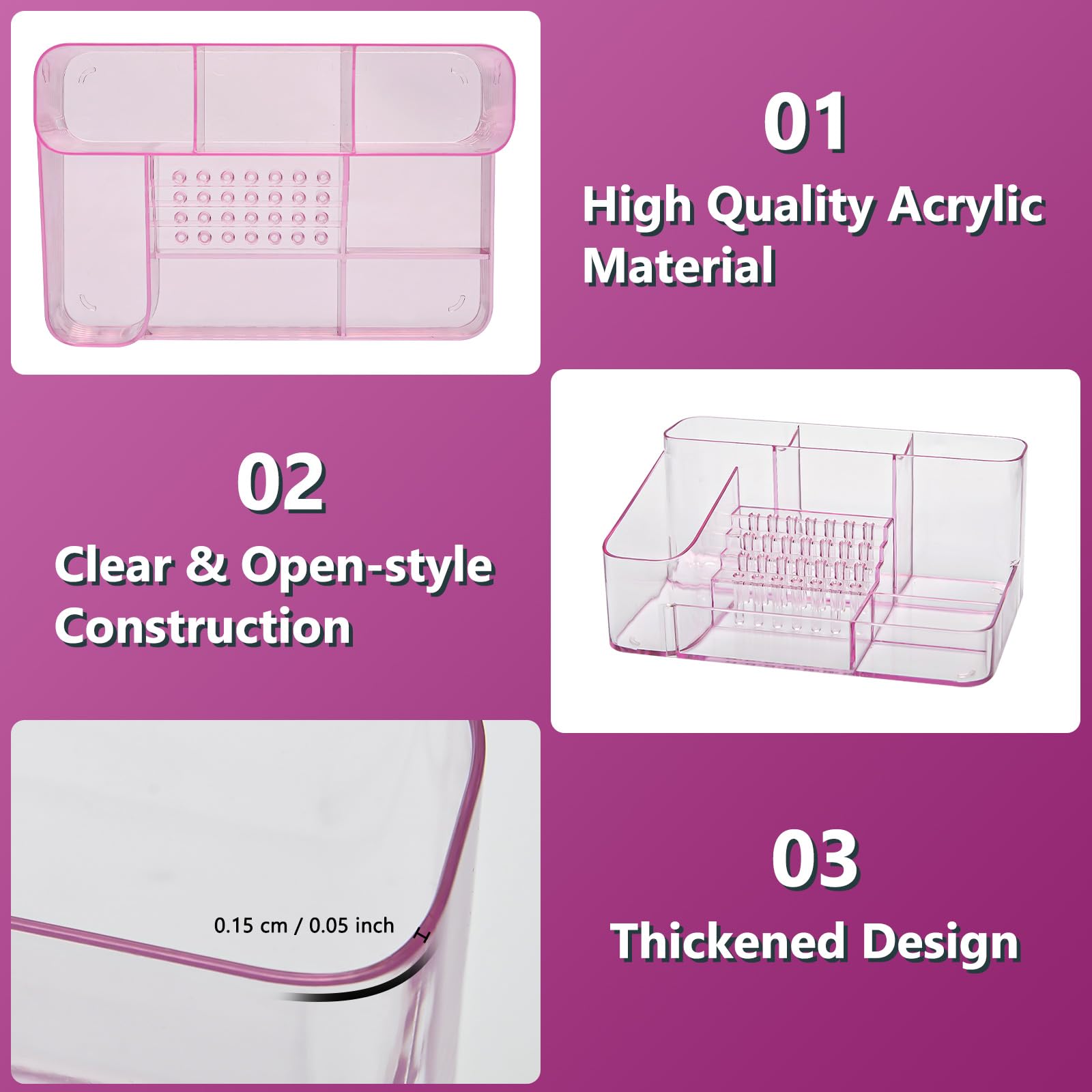 cgbe etagere-haut-3-compartiments-outils-ongles, rangement clair et pratique