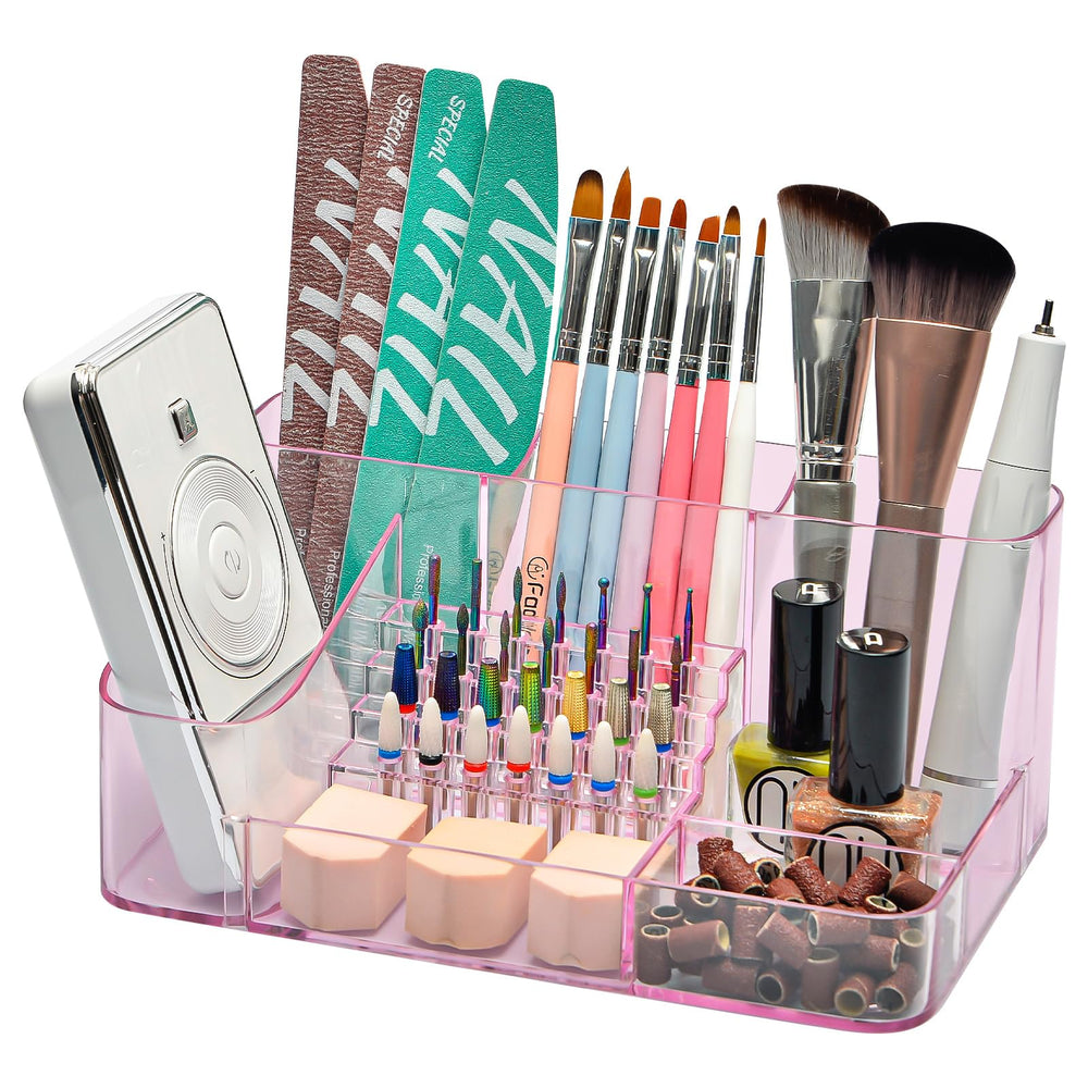 cgbe porte-forets-ongles-28-trous transparent, rangement clair et rapide des forets