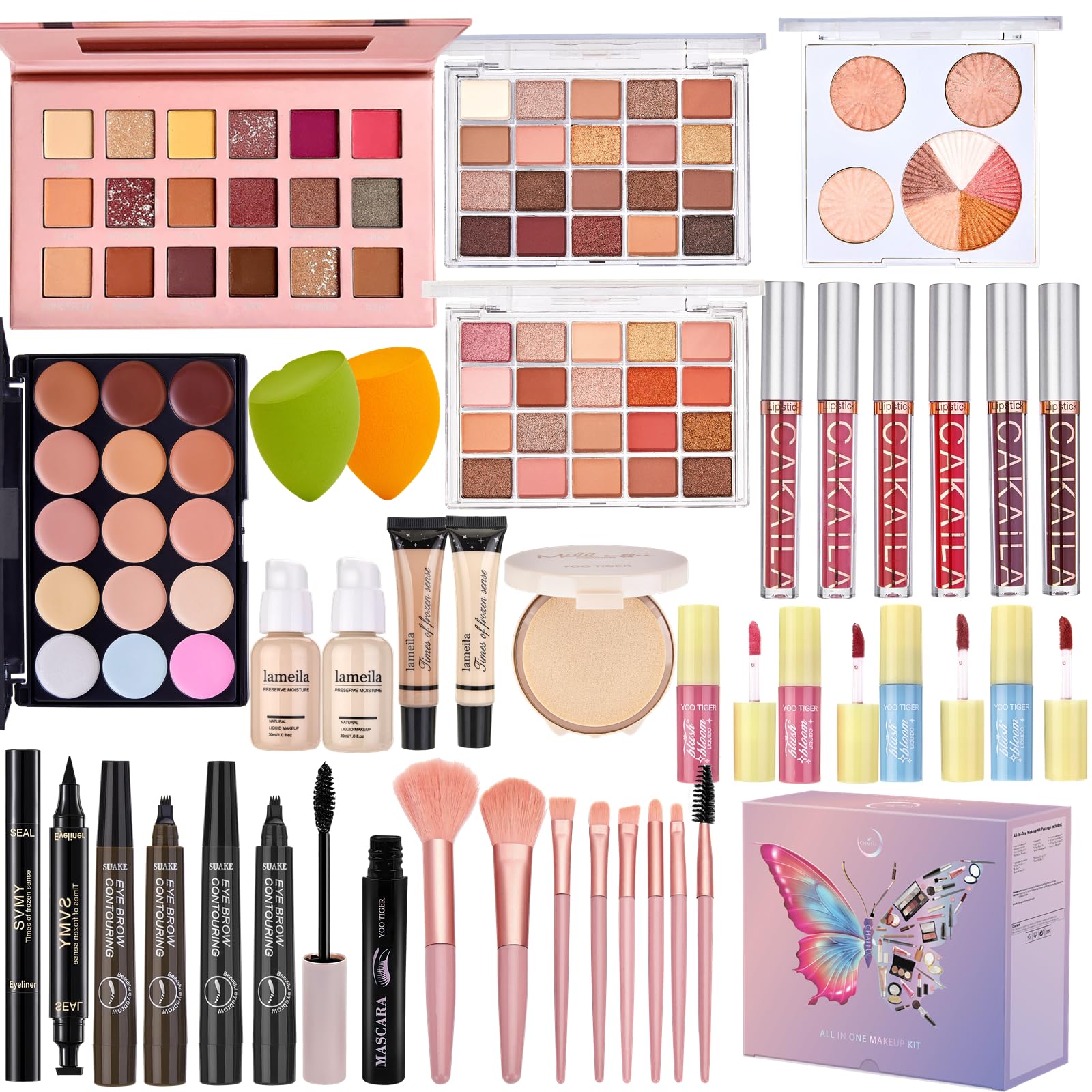 CHAFFUL kit-maquillage tout-en-un, coffret prêt à démarrer une routine beauté complète.