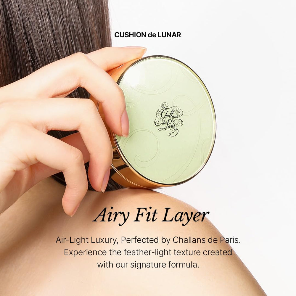 CHALLANS DE PARIS Cushion Lunar Excellence – protection SPF40 PA pour une protection quotidienne.