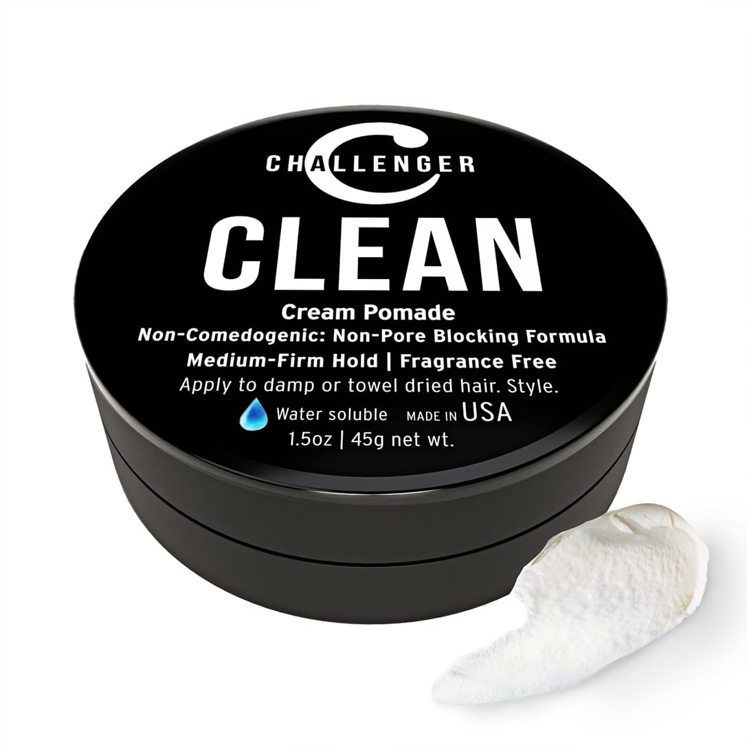 Challenger Crème Pomade sans parfum; adaptée peau sensible et pores libres.