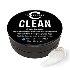 Challenger Crème Pomade sans parfum; adaptée peau sensible et pores libres.
